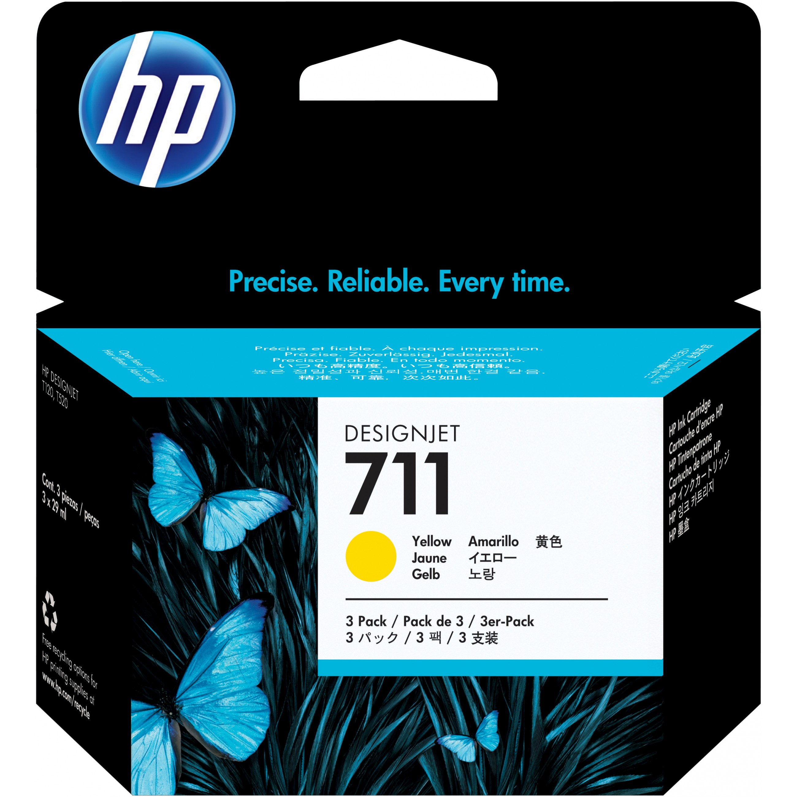 HP Tinte 711 (CZ136A) gelb Druckerpatronen. 3er-Set