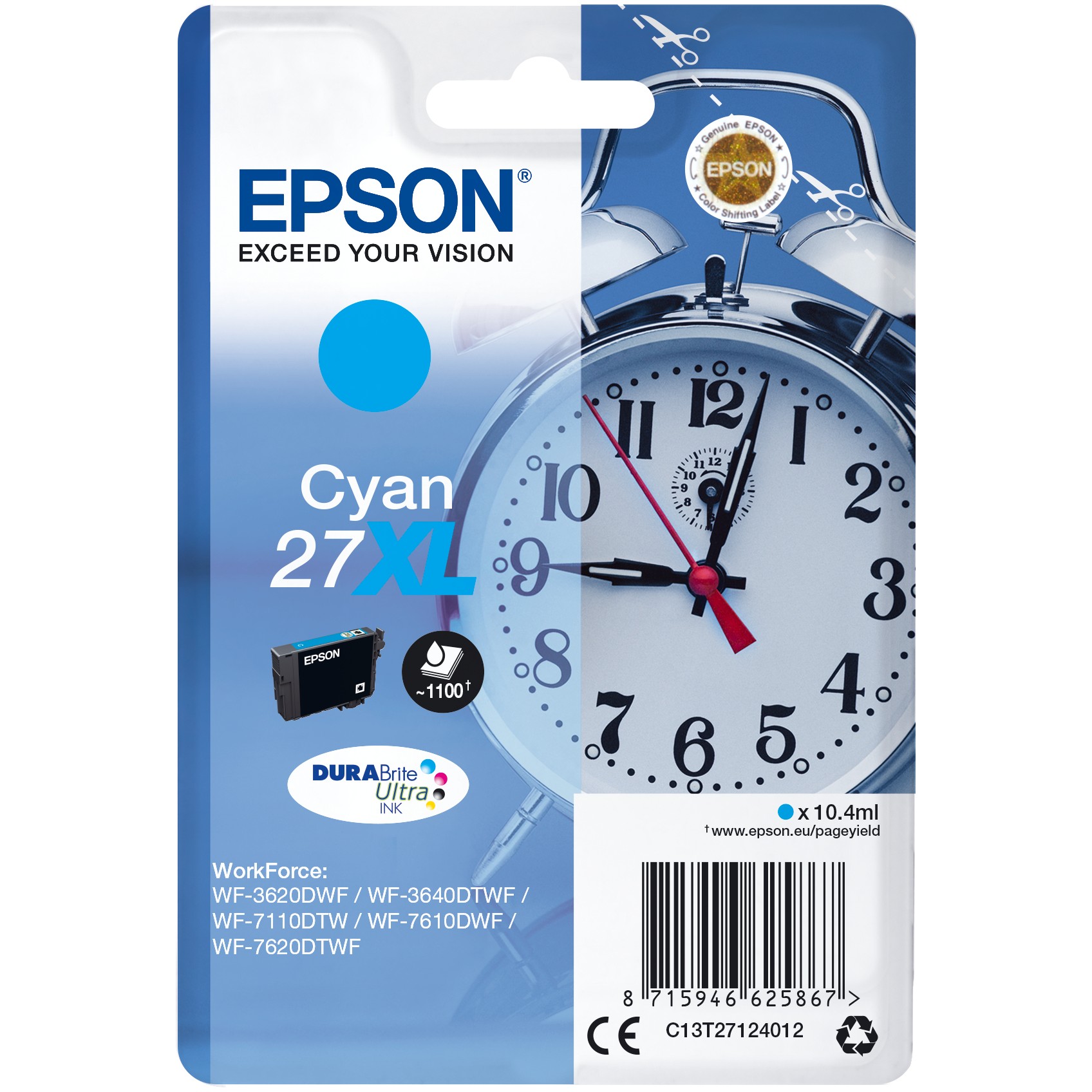 Epson C13T27124012 cyan HC