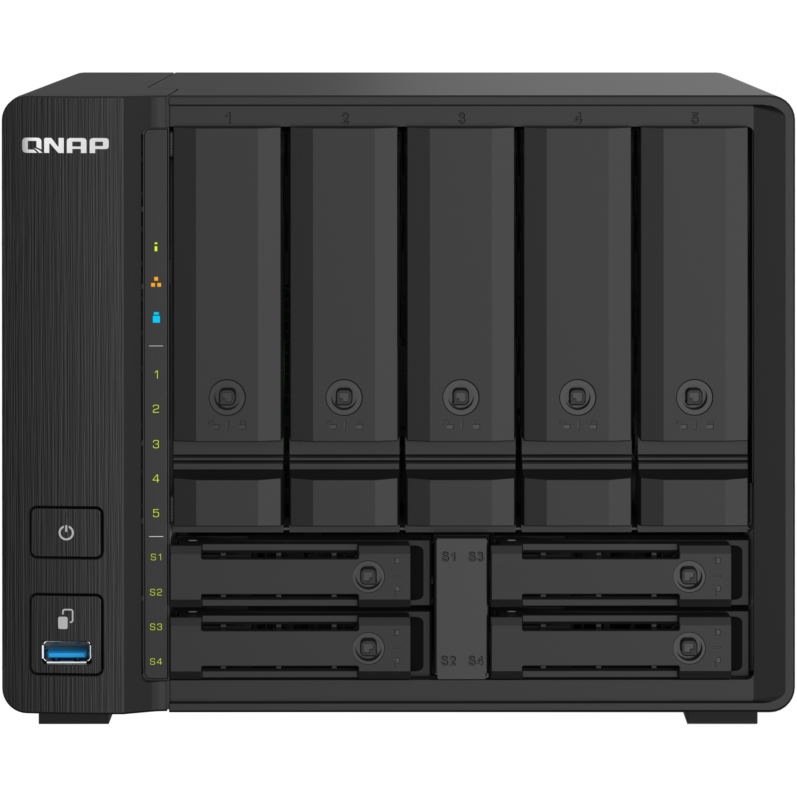 QNAP TS-932PX-4G 9-Bay NAS AL324 4GB DDR4 SODIMM 5x8,89cm 3,5Zoll 4x6,35cm 2,5Zoll drive slots 2x10GbE SFP+ LAN 2x2.5GbE LAN