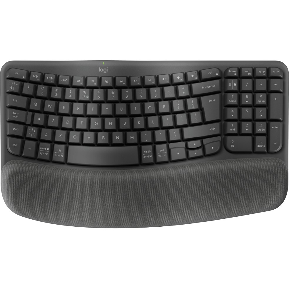 Logitech Wave Keys Keyboard wireless 2.4 GHz Bluetooth LE QWERTY US International graphite (US)