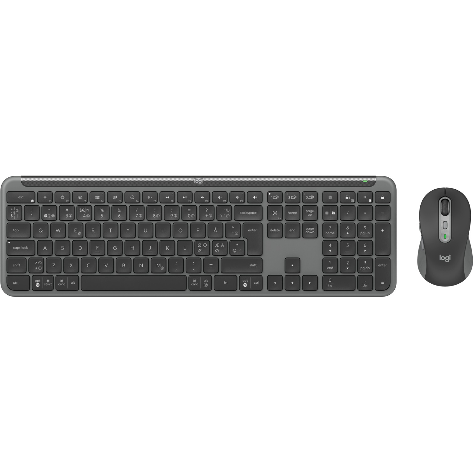 Logitech Signature Slim Combo MK950 for Business Keyboard and mouse set wireless Bluetooth 5.1 LE QWERTY graphite (PAN)