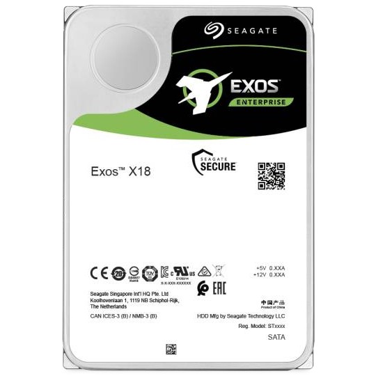 SEAGATE Exos X18 12TB HDD SAS 7200RPM 256MB cache 512e/4Kn BLK