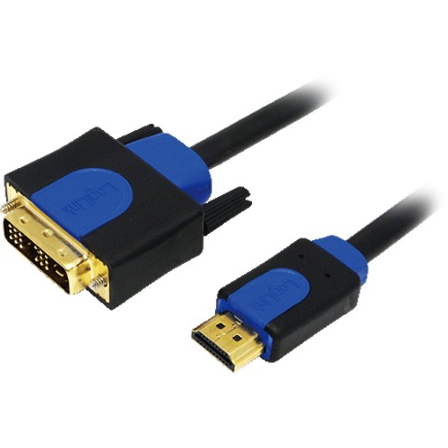 Logilink HDMI-DVI-Kabel Anschl. 18+1pin St/St 5.00m sw 1.4
