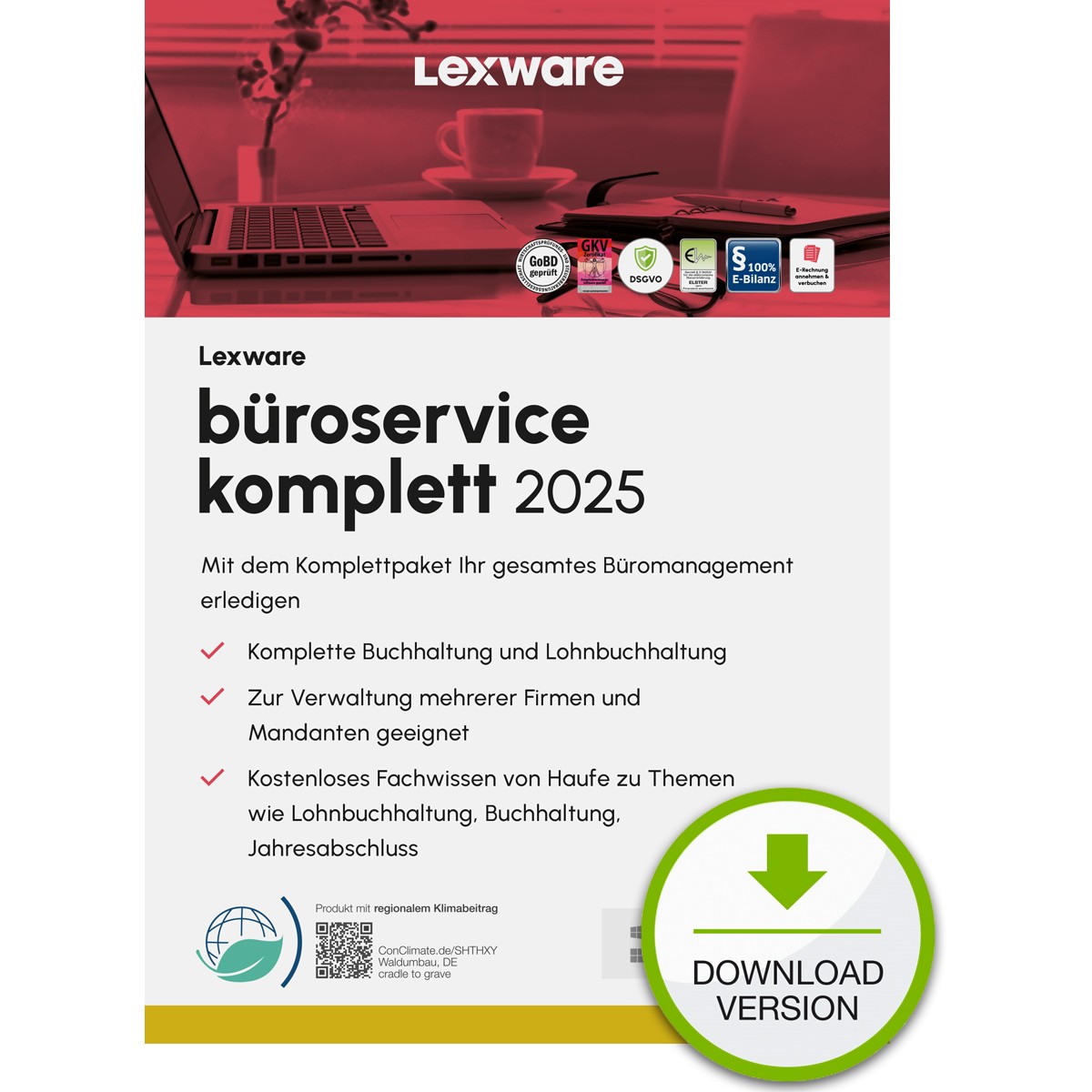 Lexware Büroservice Komplett 2025 Mehrplatzversion - 1 Device, ABO - ESD -DownloadESD