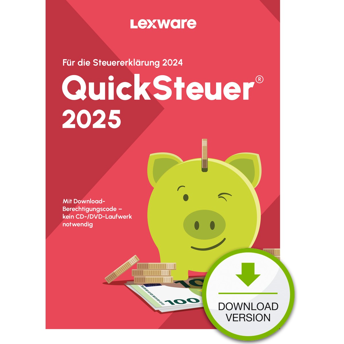 Lexware Quicksteuer 2025 - 1 Device, bis zu 3 Steuererklärungen - ESD-DownloadESD