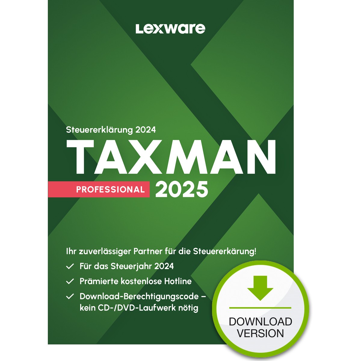 Lexware TAXMAN Professional 2025 - 1 Device, bis zu 50 Steuererklärungen - ESD-DownloadESD