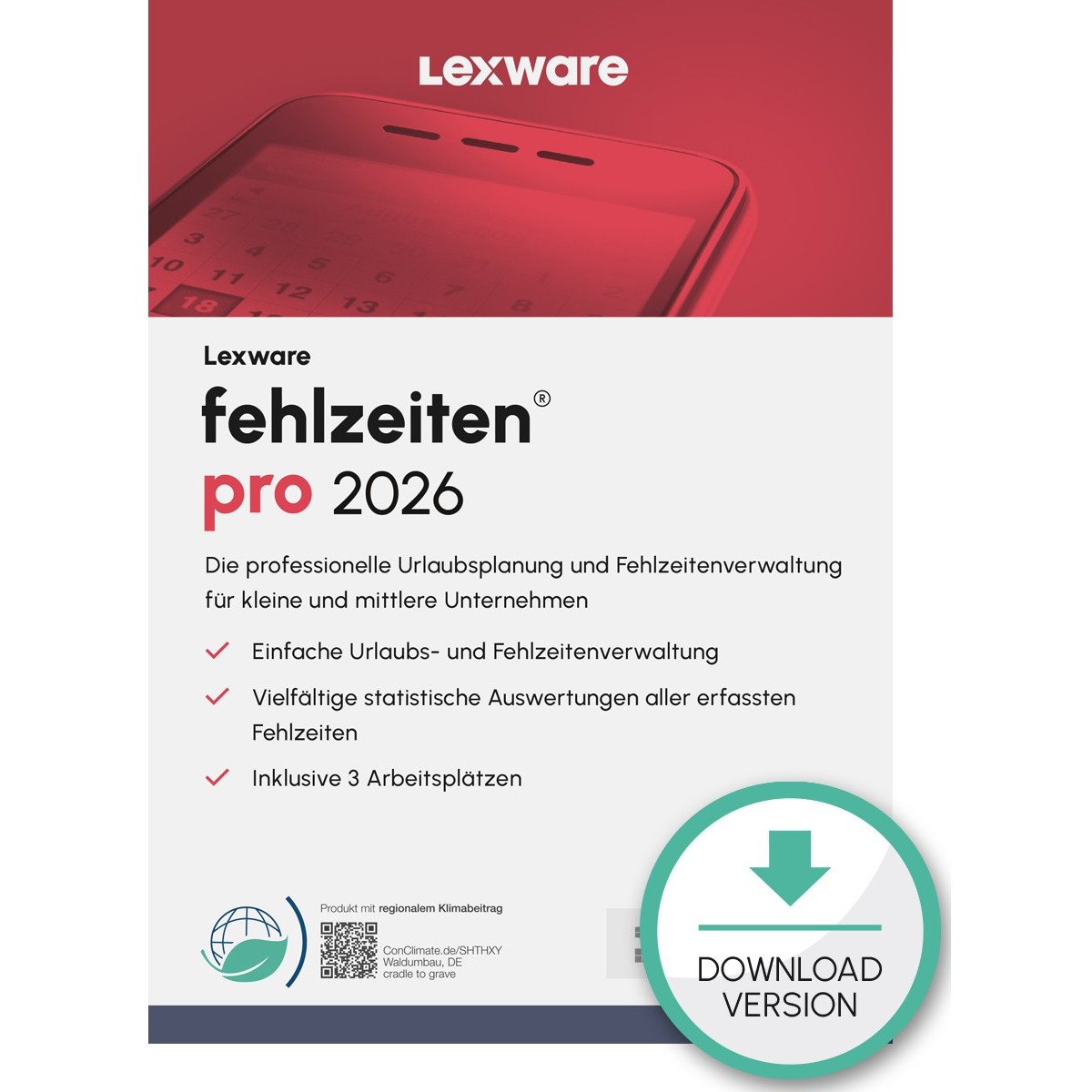 Lexware Fehlzeiten Pro 2026 - 1 Device, ABO - ESD-DownloadESD