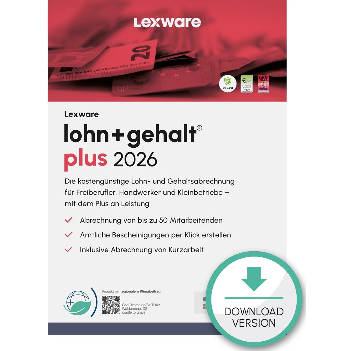 Lexware Lohn+Gehalt Plus 2026 - 1 Device, ABO - ESD-DownloadESD