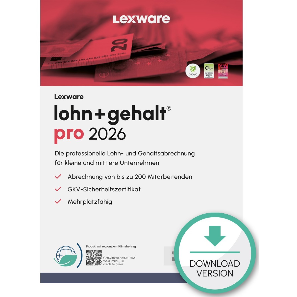 Lexware Lohn+Gehalt Pro 2026 - 1 Device, ABO - ESD-DownloadESD