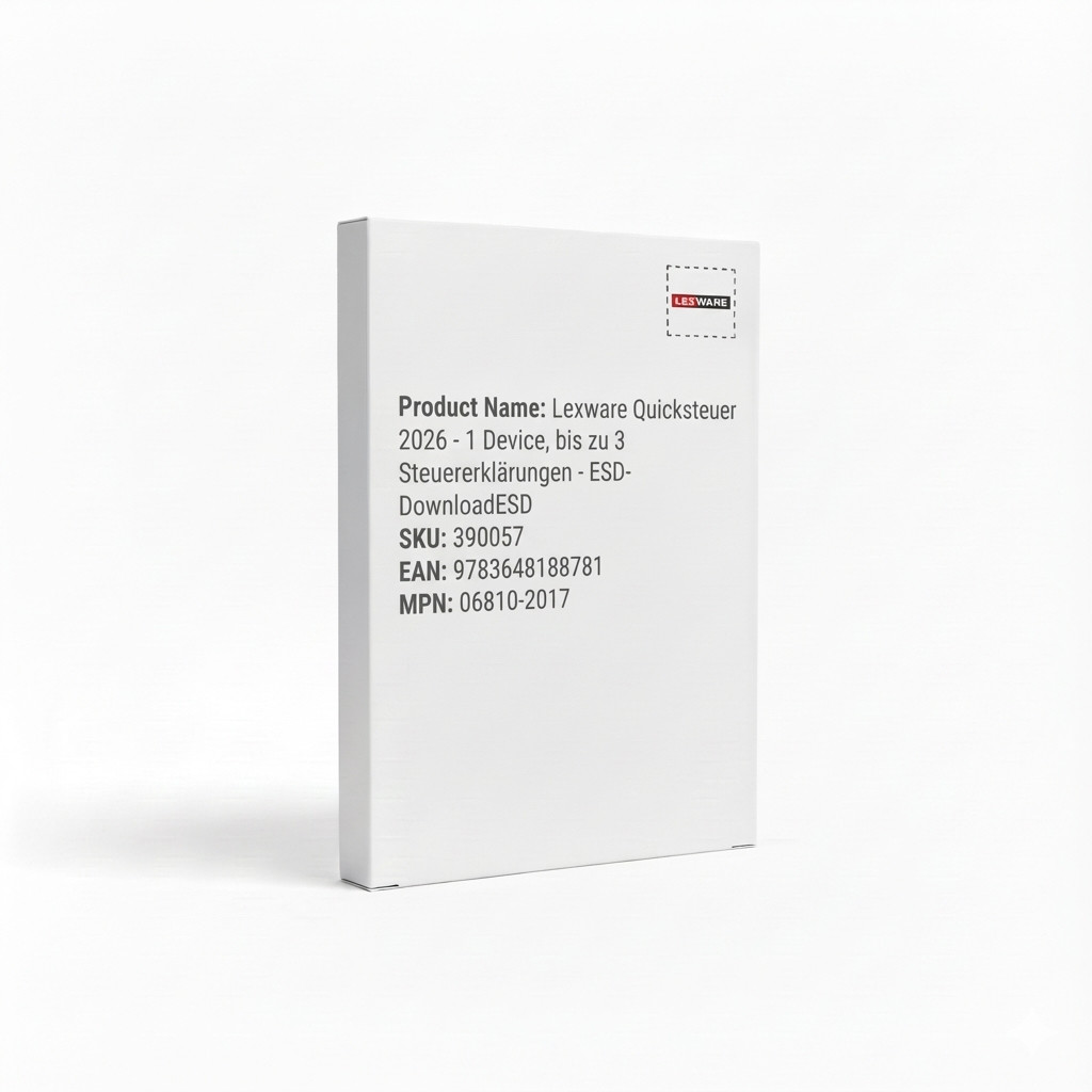 Lexware Quicksteuer 2026 - 1 Device, bis zu 3 Steuererklärungen - ESD-DownloadESD
