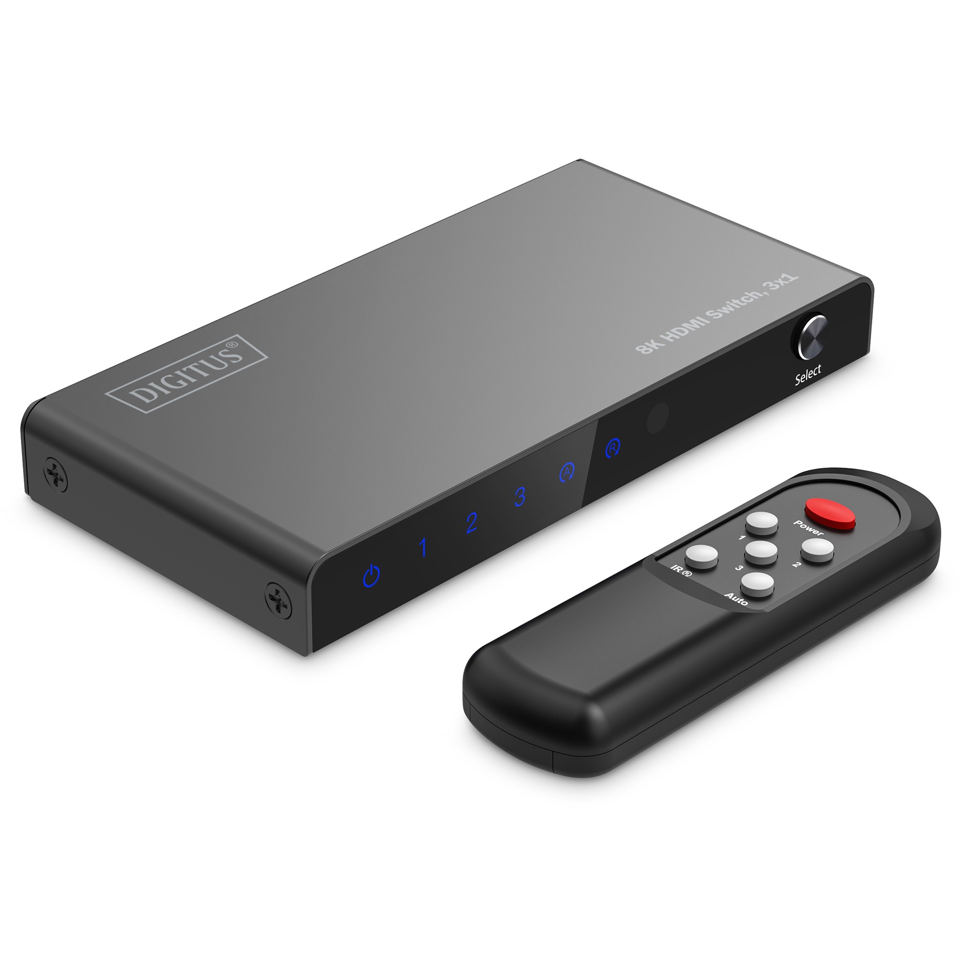 DIGITUS HDMI Switch. 3x1 8K/60Hz HDR. HDCP 2.3