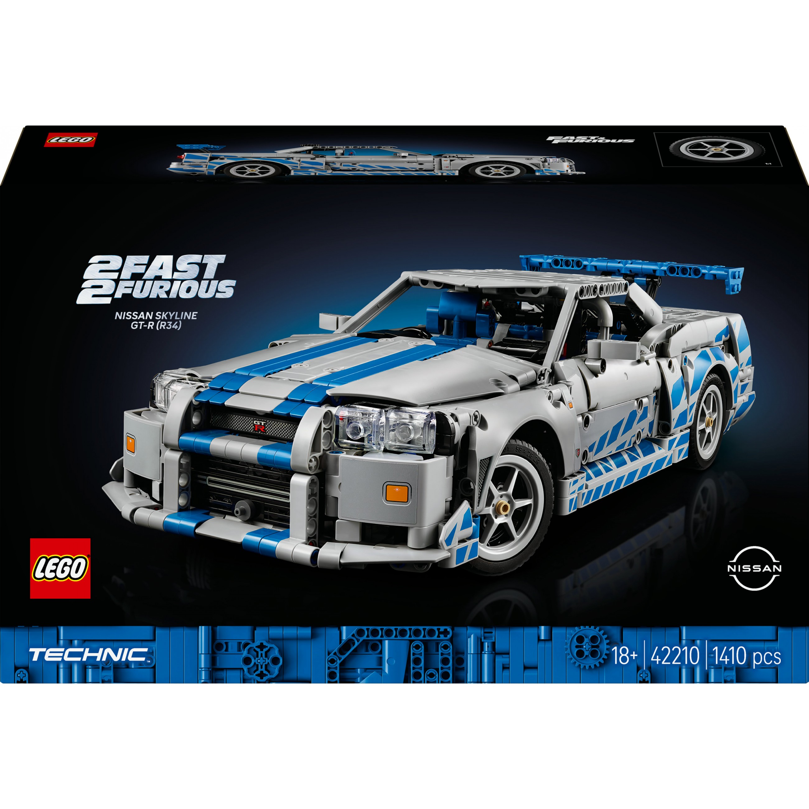 LEGO Technic 2 Fast 2 Furious Nissan Skyline GT-R (R34) Flitzer 42210