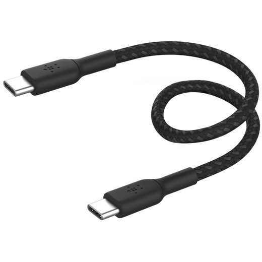 Belkin geflochtenes USB-C / USB-C-Kabel 0,15m, schwarz