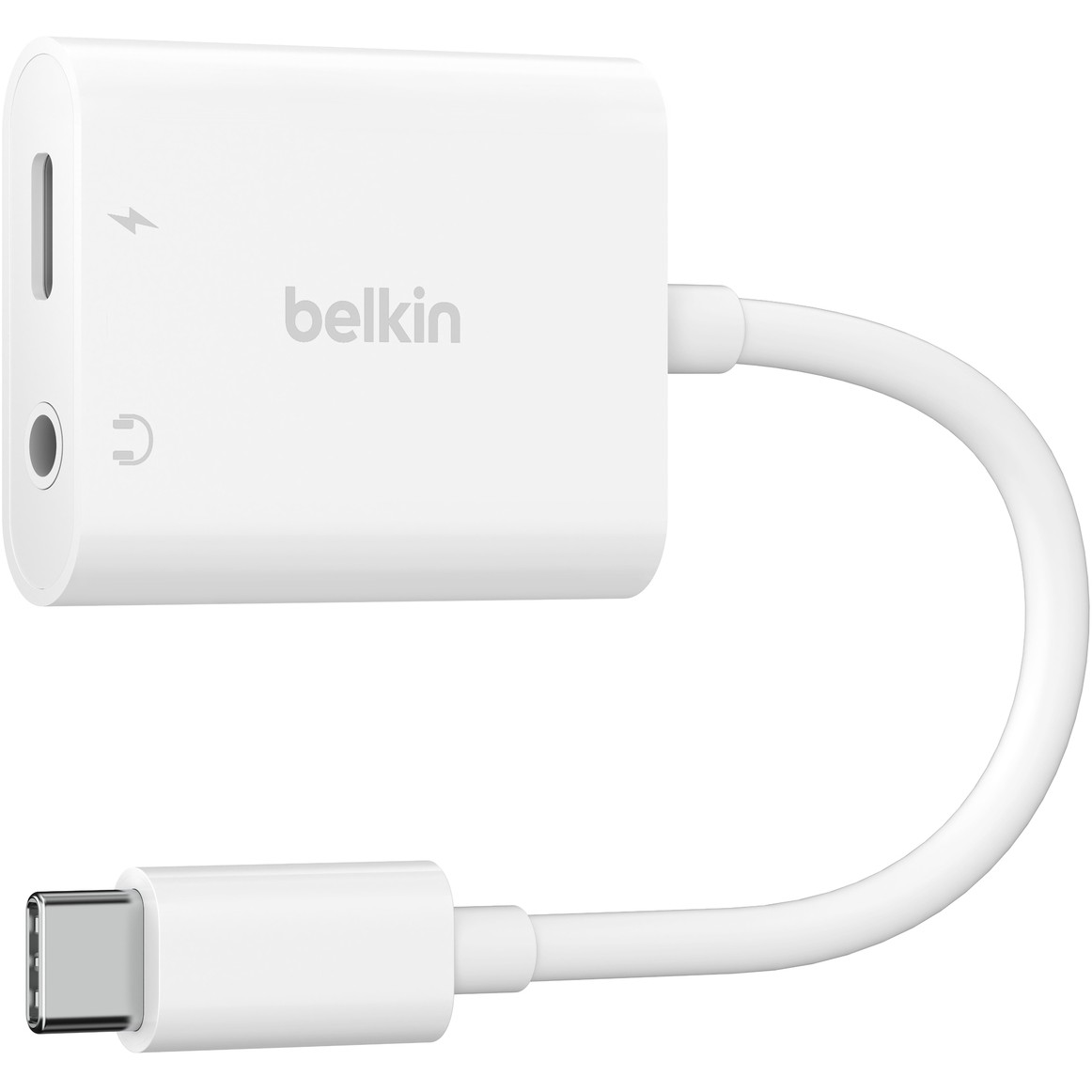 Belkin RockStar 3,5mm-Klinken-Audio- und USB-C-Ladeadapter wht