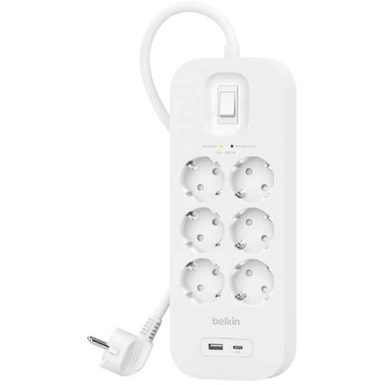 Belkin Surge Plus Steckdosenleiste 6-Fach, 18W 2m Kabel