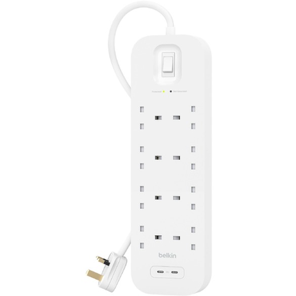 Belkin Surge Plus Steckdosenleiste 8-Fach, 30W 2m Kabel