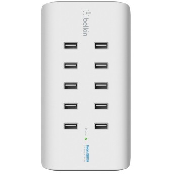 Belkin 10-Port USB-Ladestation,120W, 2,4A pro Port, Weiß