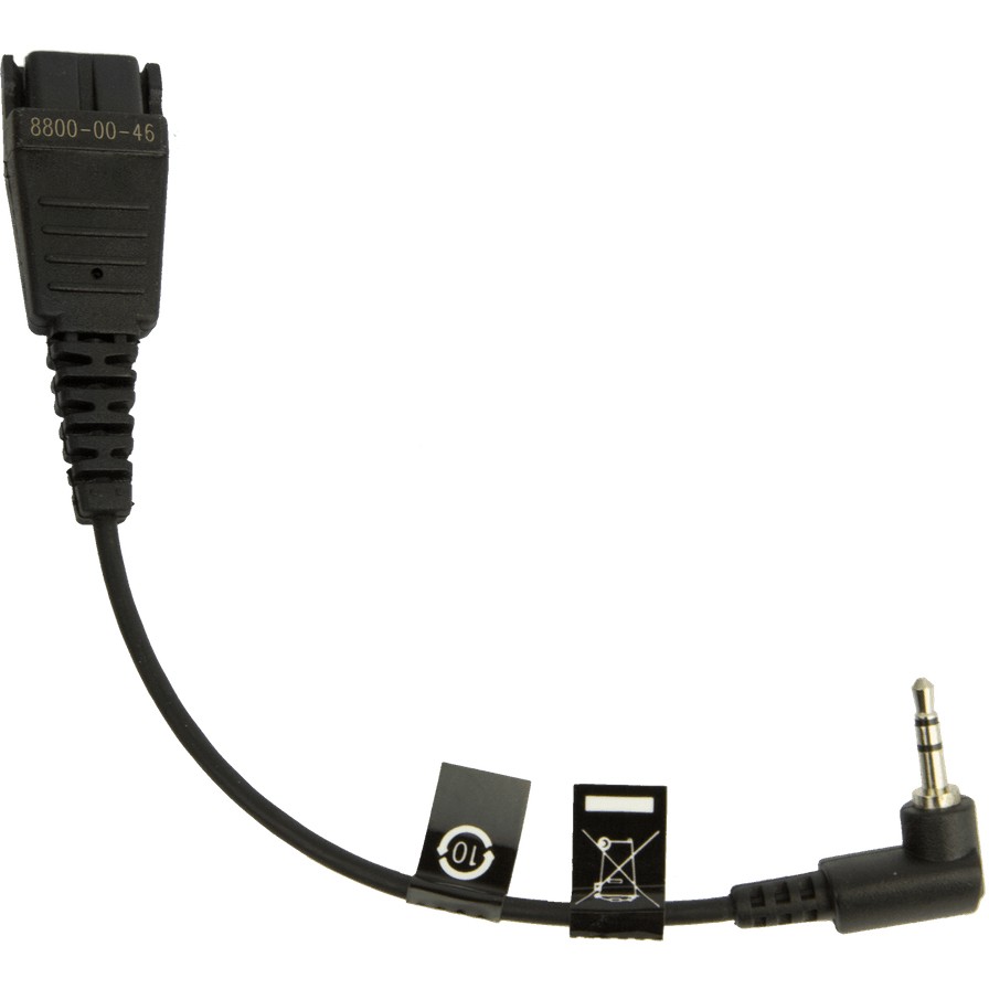 Jabra QD Cord to 2.5mm pin plug angulate 15cm e.g. for Panasonic GB500 PLX CA40