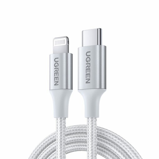 UGREEN USB-C to Lightning Cable Aluminum Shell Braided 1m Silver
