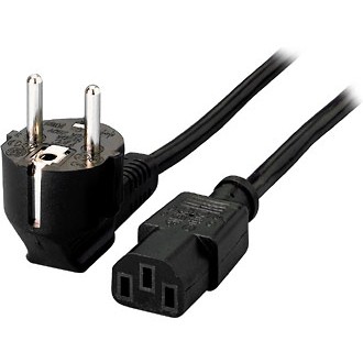 Equip Netzkabel Anschl. Schukon. 1.80m gewinkelt schwarz Polybeutel