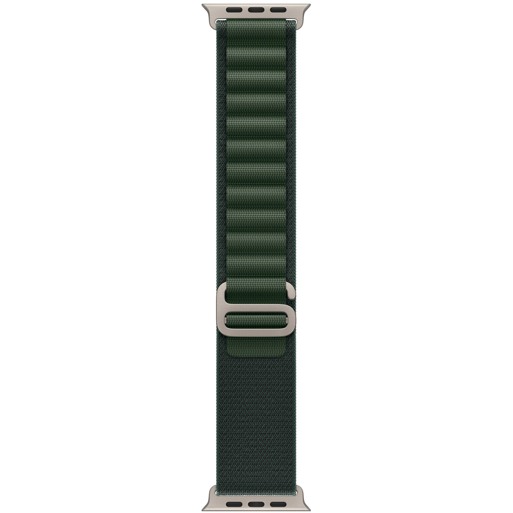 APPLE 49mm Dark Green Alpine Loop - Large - Natural Titanium Finish