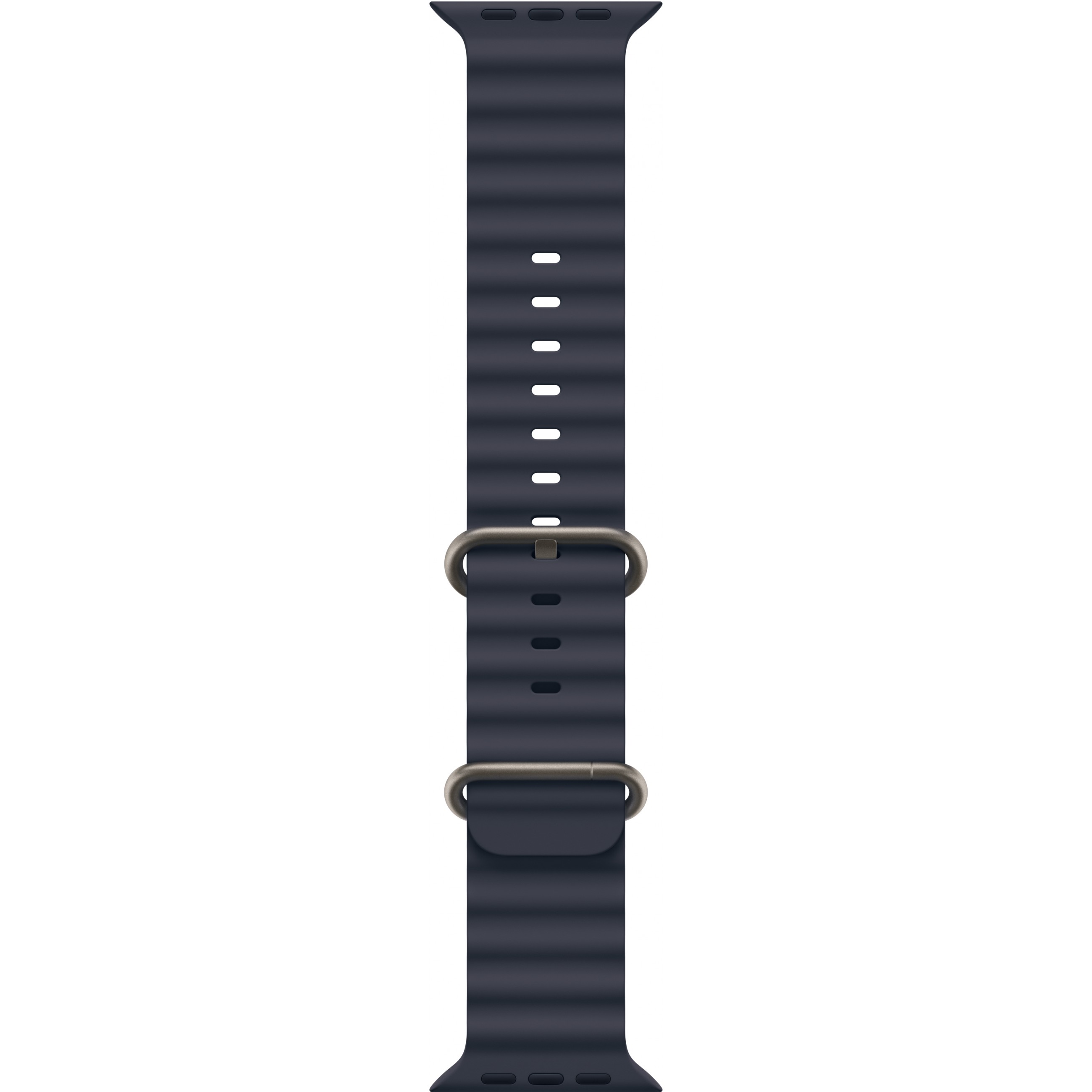 APPLE 49mm Navy OceanBand - Natural Titanium Finish