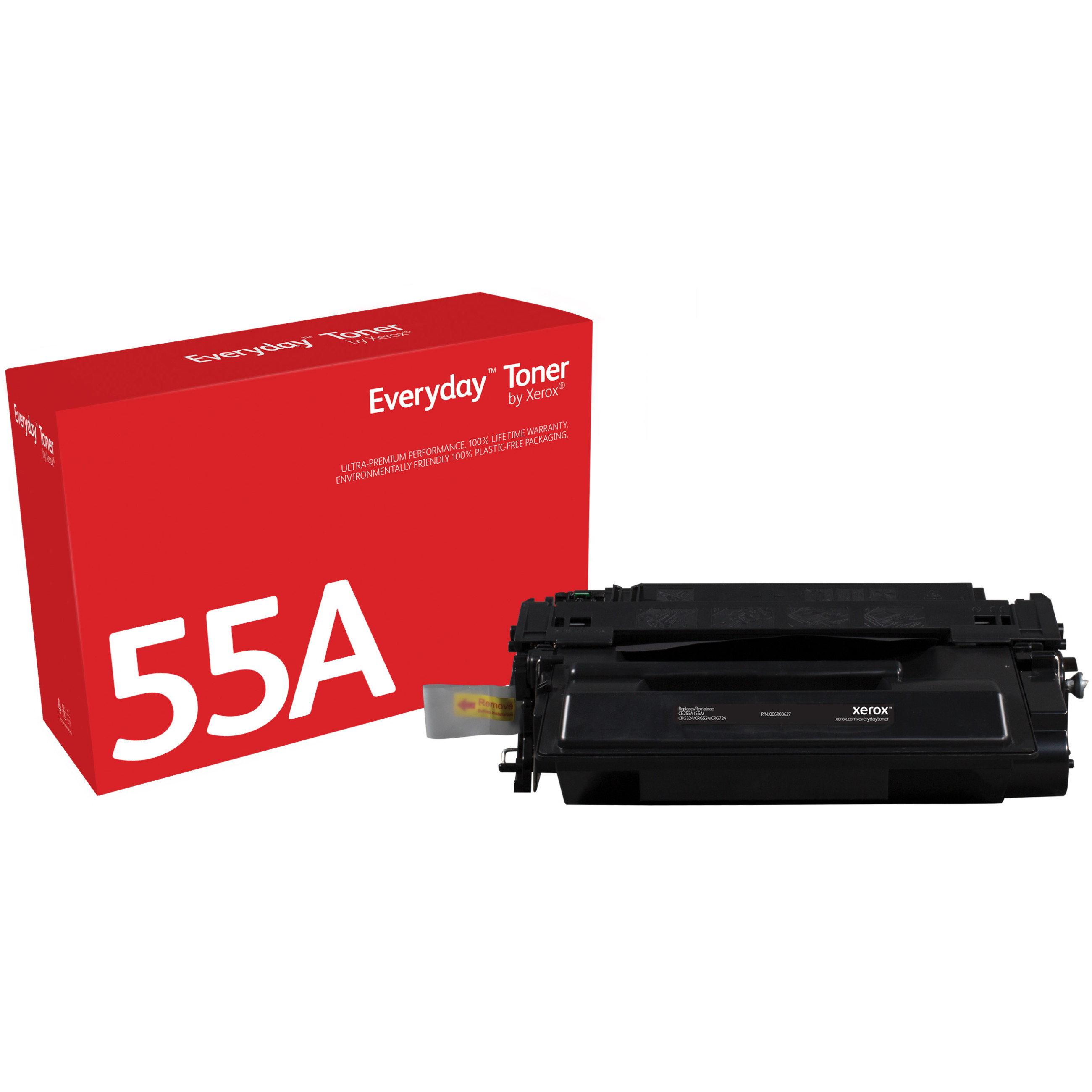 Xerox Black Toner Cartridge equivalent to HP 55A for use in LaserJet Enterprise P3011, P3015; Flow MFP M525, MFP M521 (CE255A)
