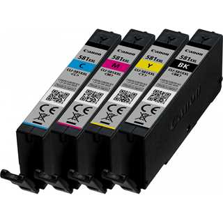 Canon Tinte CLI-581XXL 1998C005 4er Multipack (BKMCY) bis zu 282 Fotos gemäß ISO/IEC 29102