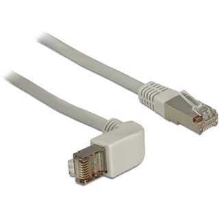 Patchkabel CAT6 DeLOCK RJ-45 S/STP gewinkelt/gerade 0,5m Grey