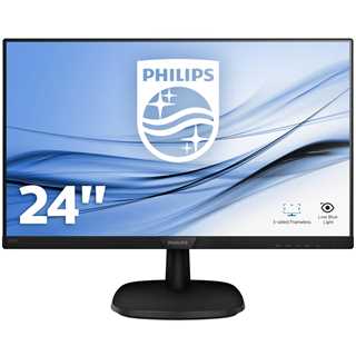 61cm/24'' (1920x1080) Philips V-Line 243V7QJABF 16:9 4ms VGA HDMI DisplayPort VESA Speaker Full HD Black