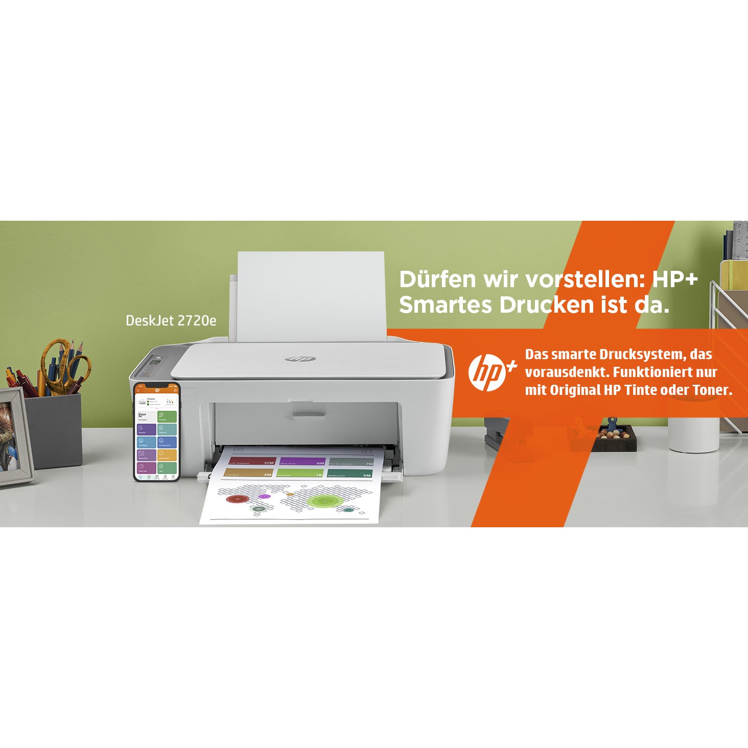 HP DeskJet 2720e Multifunktionsdrucker (Drucker, Scanner, Kopierer, WLAN)