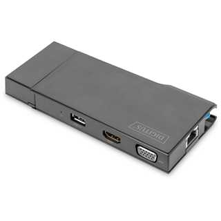 D Digitus Dockingstation Travel VGA HDMI Grey