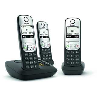 GIGASET A690A TRIO mit Anrufbeantworter - schwarz/silber