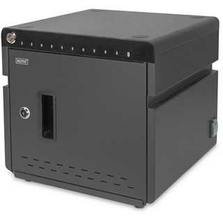DIGITUS Mobiler Desktop Ladeschrank für 10 Notebooks/Tablets bis 13 Zoll, UV-C, USB-C