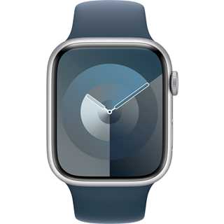 Apple Watch S9 Aluminium 45mm Silber (Sportarmband sturmblau) M/L NEW