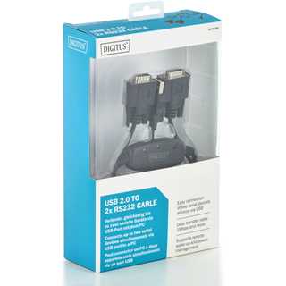 Digitus Adapter zu Seriell RS232 2x RS232 cable type Chipsatz: FT2232H 1.5m