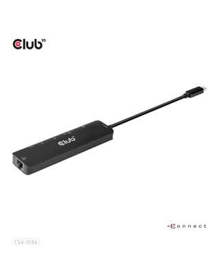 Club 3D USB Typ-C 3.2 Gen1, 6in1 Hub HDMI 8K30Hz-4K120Hz, 2xUSB Typ-A, RJ45 100W