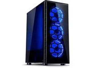 Inter-Tech CXC2 Midi Tower ATX Gaming Gehäuse Seitenfenster, blaue LED