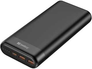 Sandberg 420-62 Powerbank 20000mAh 65W QC3.0 USB-C/2xUSB-A Schwarz