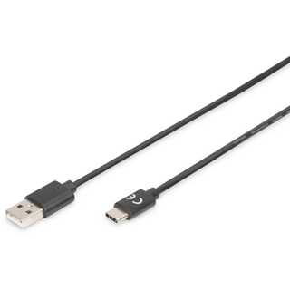 DIGITUS USB 2.0 Anschlusskabel Typ C -A St/St 1.0m, sw