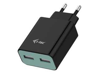 i-tec USB Power 2 Port Netzladegerät 2,4A schwarz 110-240V