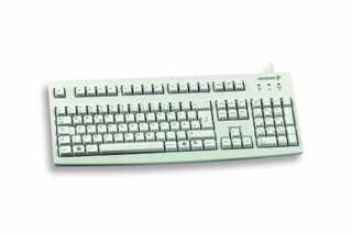 Cherry G83-6104 Tastatur USB US-Englisch Layout mit EURO Symbol hellgrau