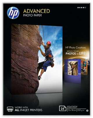 HP Q8696A Advanced Fotopapier hochglänzend, 25 Blatt, 13 x 18 cm, 250 g/qm