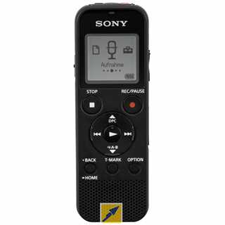 Sony ICD-PX370 Diktiergerät Mono (4GB, Micro SD, MP3-Wiedergabe) Schwarz