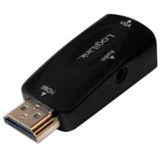 Logilink HDMI Adapter A/M zu VGA/F + 3.5 mm/W. 1080p. schw.
