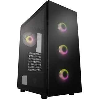 ATX CMT340 FSP Plus Mid tower/Tempered Glass side panel/2xUSB 3.0/HD Audio/ARGB/4x120mm fan/Black