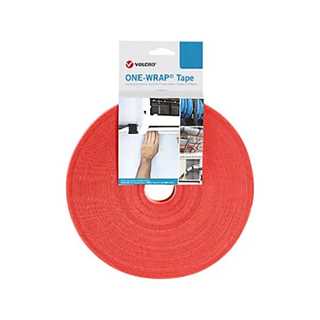 VELCRO One Wrap Band 13 mm breit, rot, 25 m