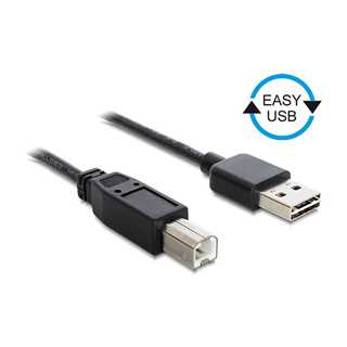 Delock Kabel EASY-USB 2.0 Typ-A Stecker > USB 2.0 Typ-B Stecker 1 m schwarz