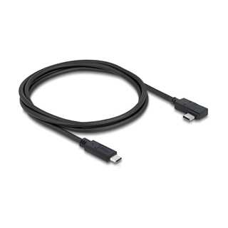 Delock Koaxiales USB 40 Gbps Kabel gewinkelt links / rechts USB PD 3.1 240 W 1 m
