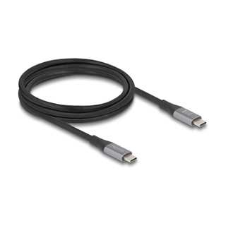 Delock USB 40 Gbps Kabel USB Type-C™ Stecker zu Stecker PD 3.1 240 W E-Marker 2 m grau Metall